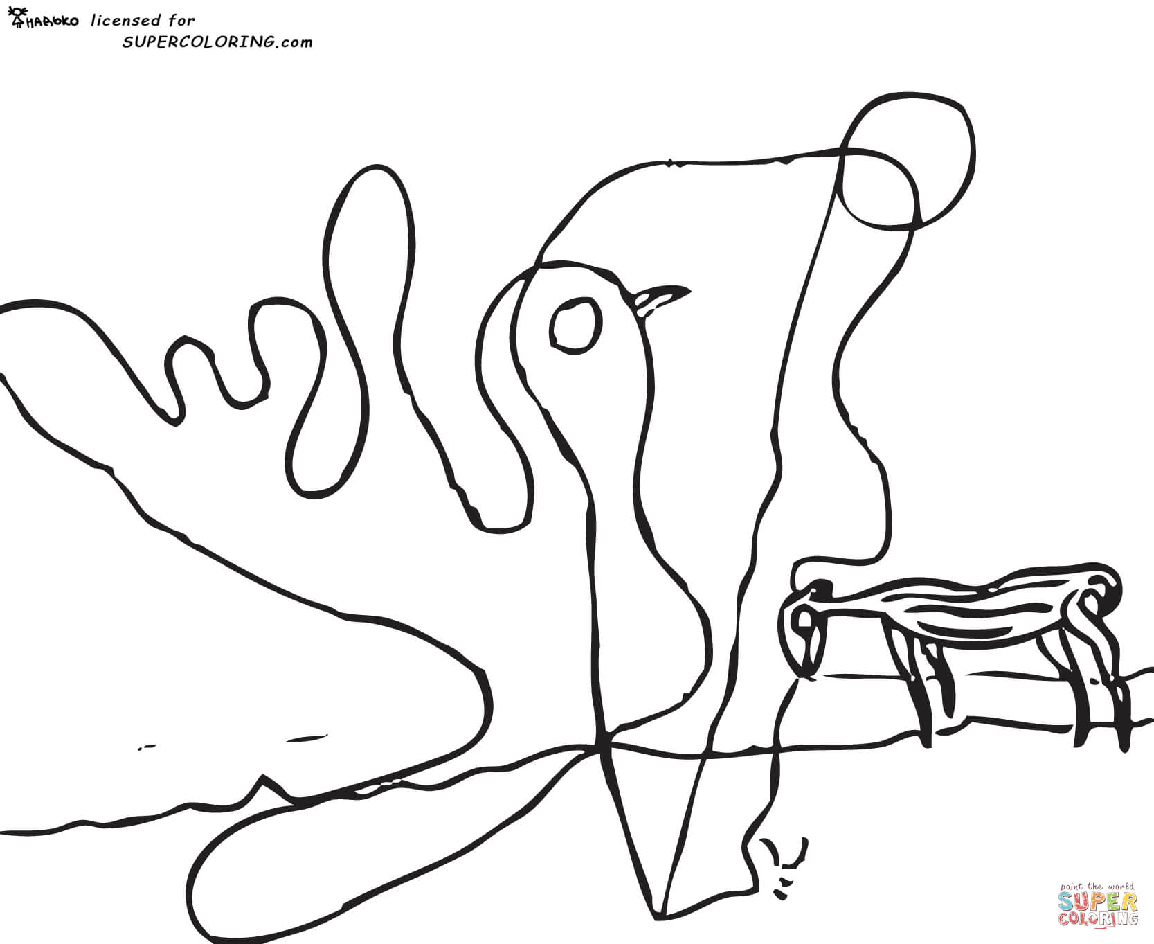 The spectral cow by salvador dali coloring page free printable coloring pages