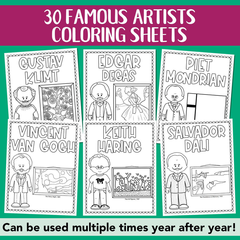 Famous artist coloring pages