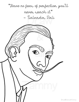 Salvador dali artist quote inspiring words printable coloring page