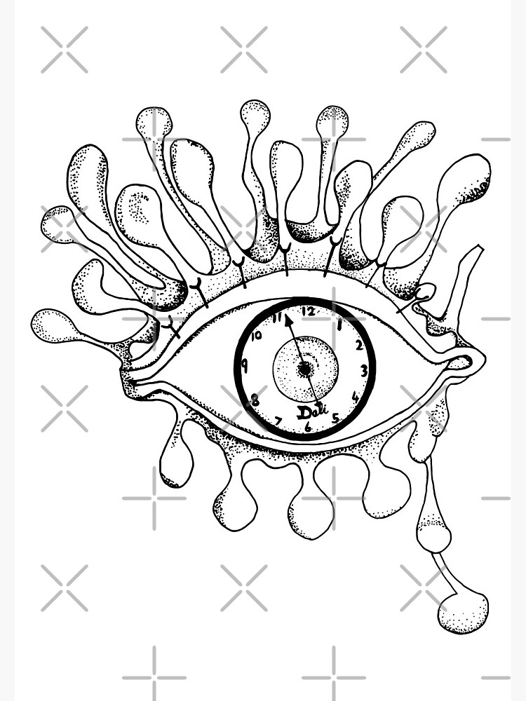 Surreal salvador dali drippy eye stipling pen drawing spiral notebook for sale by ciara shortall