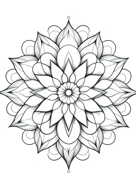 Premium vector line art salvador dali style mandala style chakra style