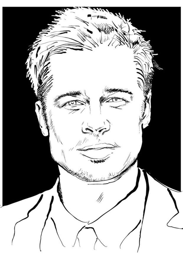 Coloring page brad pitt