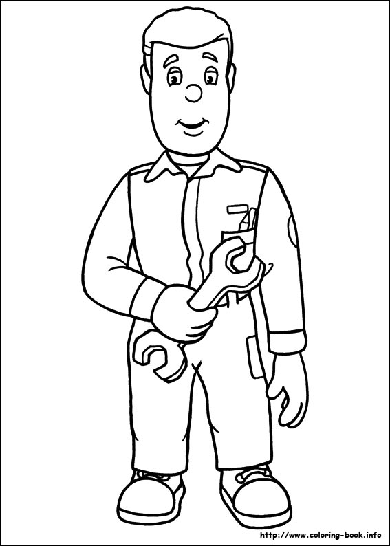 Fireman sam coloring picture