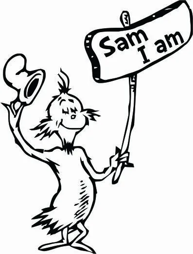 Dr seuss sam i am character wall decals vinyl art sticker kids children walls