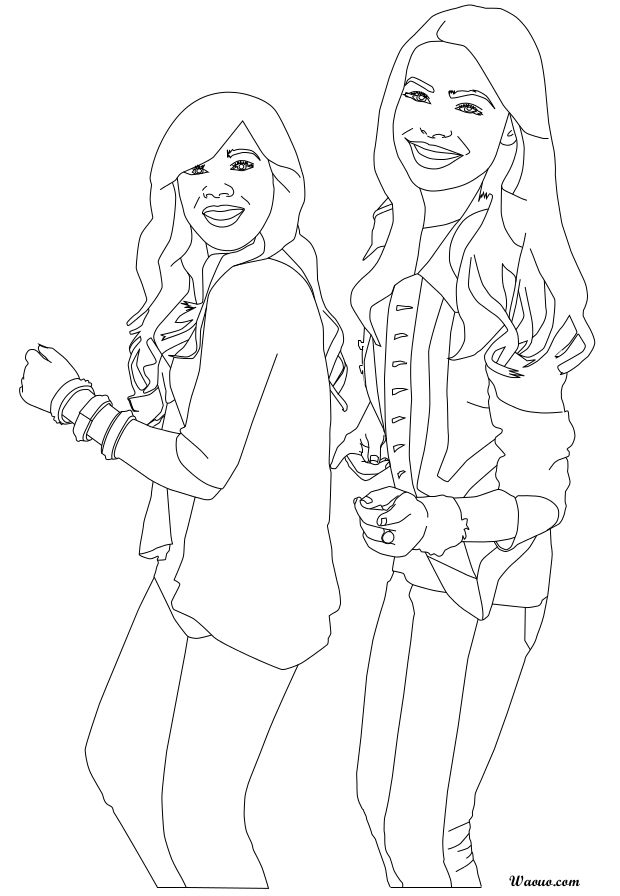 Icarly coloring page sam and carly to print and color