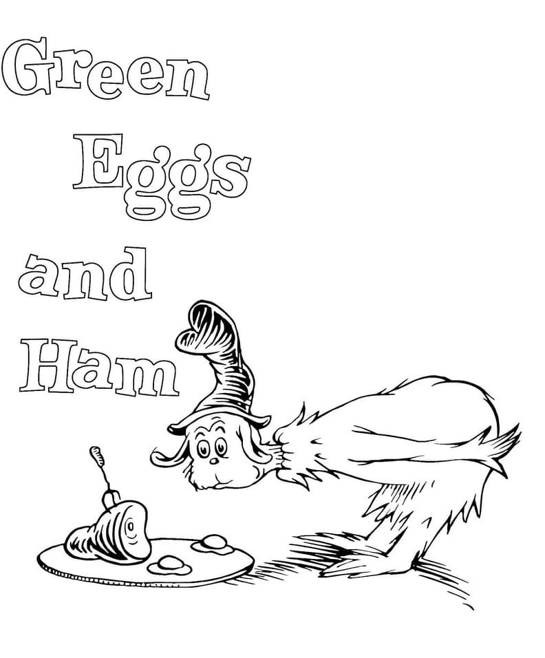 Sam from green eggs and ham coloring page