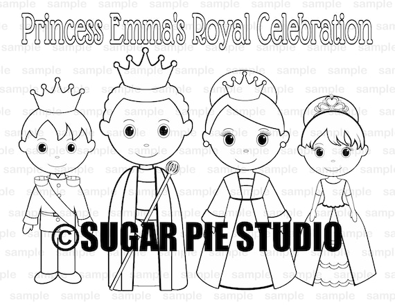 Personalized princess coloring page birthday party favor colouring activity sheet personalized printable template