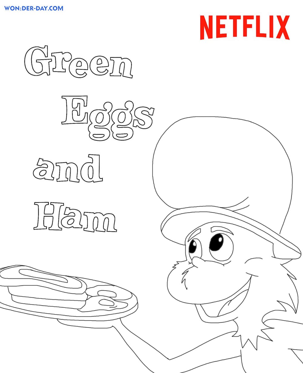 Green eggs and ham coloring pages wonder day â coloring pages for children and adults