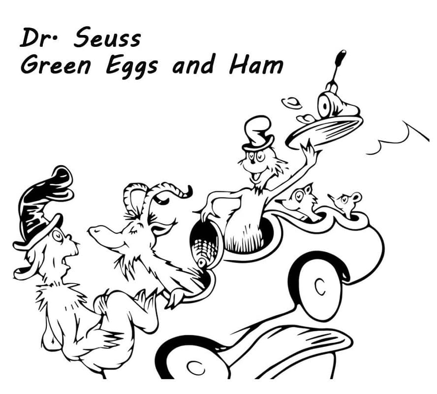 Sam from green eggs and ham coloring page