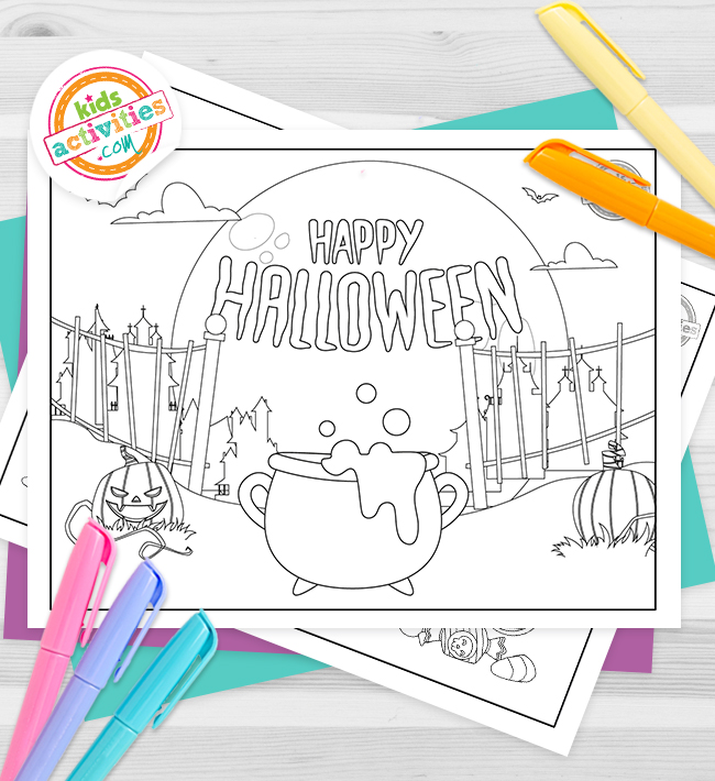 Free printable happy halloween coloring pages kids activities blog