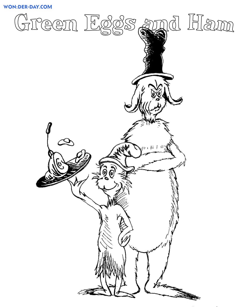 Green eggs and ham coloring pages wonder day â coloring pages for children and adults