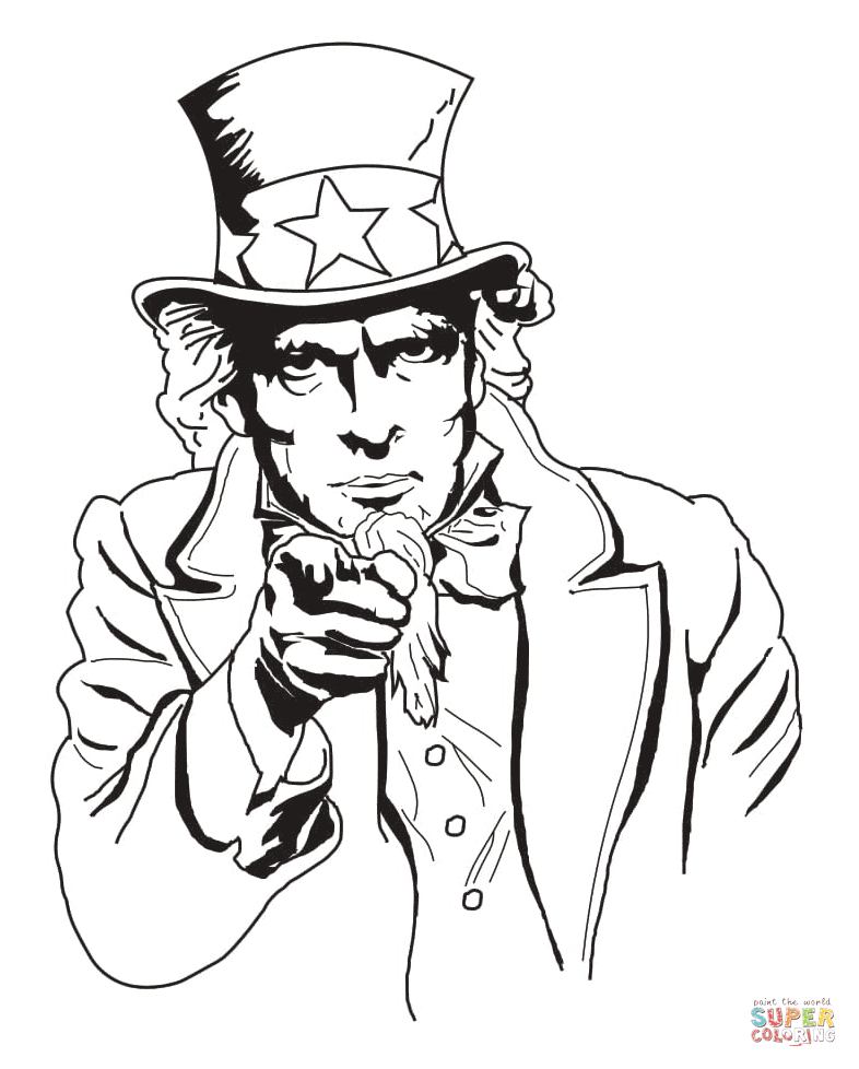 Uncle sam coloring page free printable coloring pages