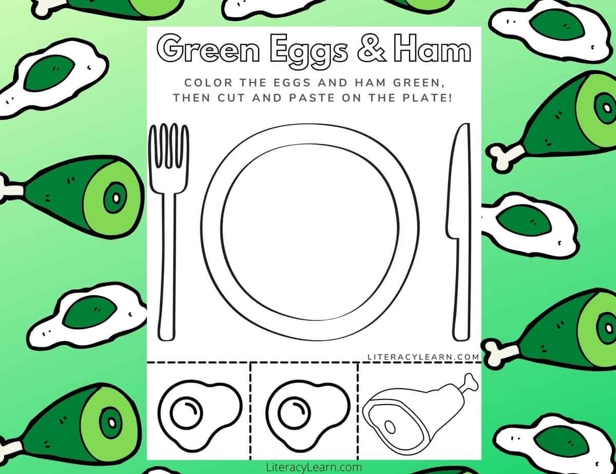 Green eggs ham printable worksheet