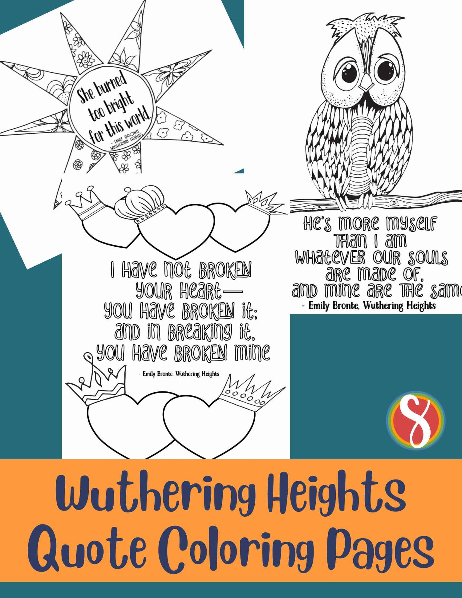 Free wuthering heights quote coloring pages â stevie doodles
