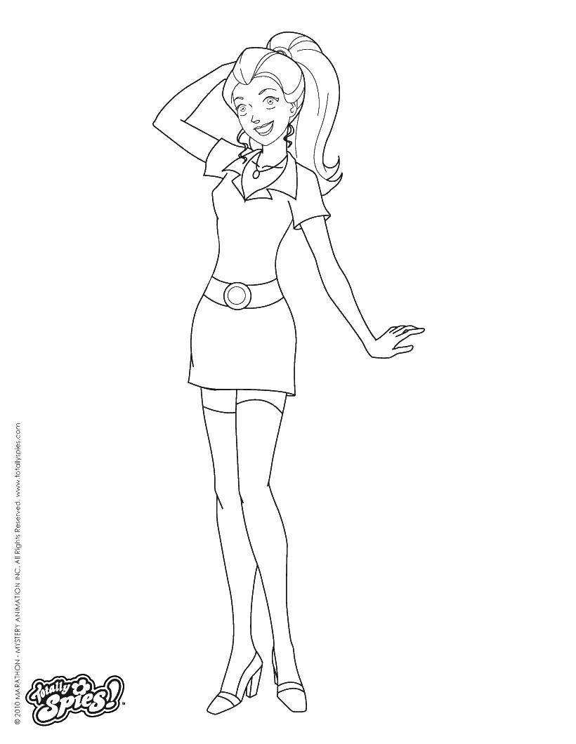 Online coloring pages coloring page samantha totally spies download print coloring page