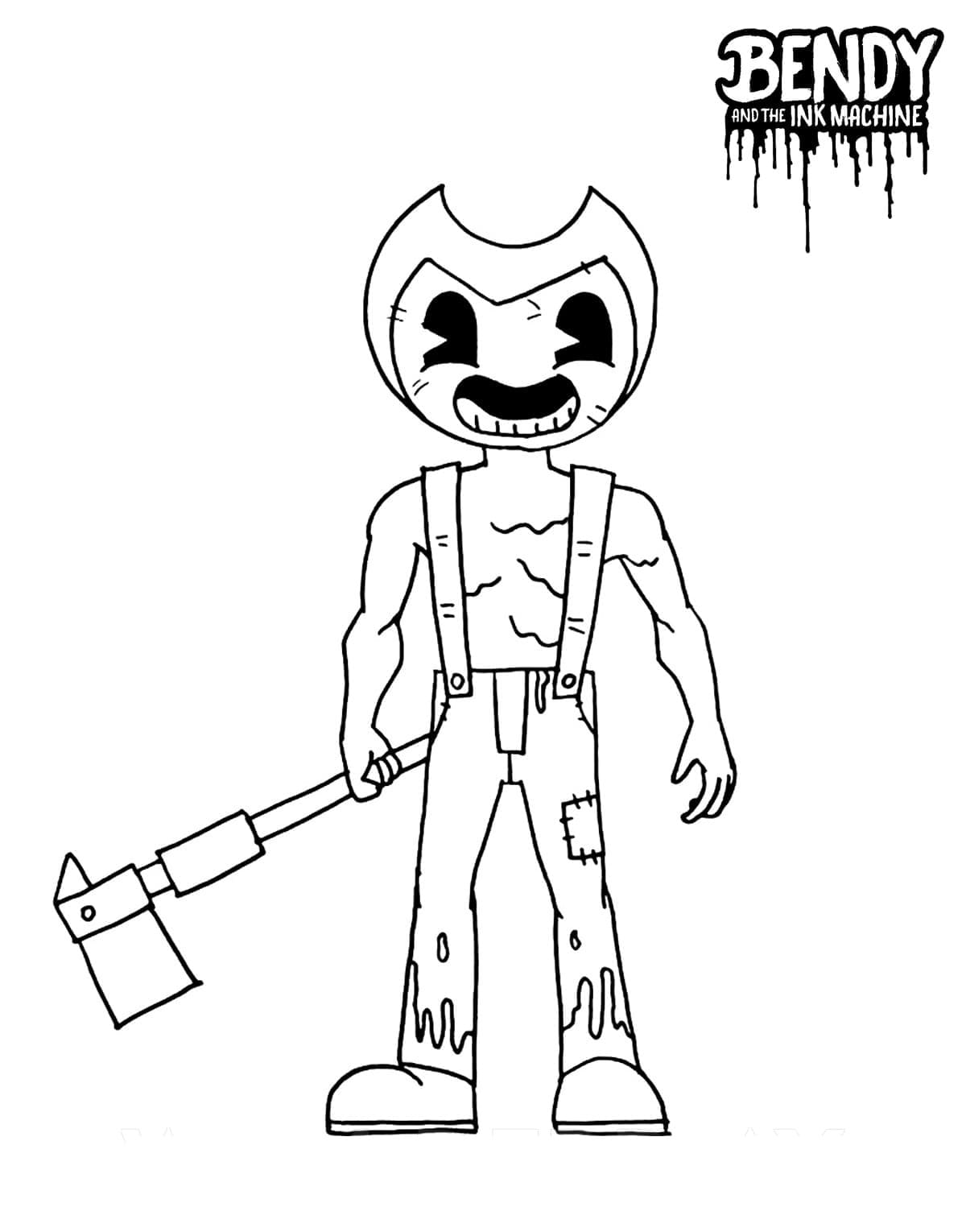 Sammy lawrence from bendy coloring page