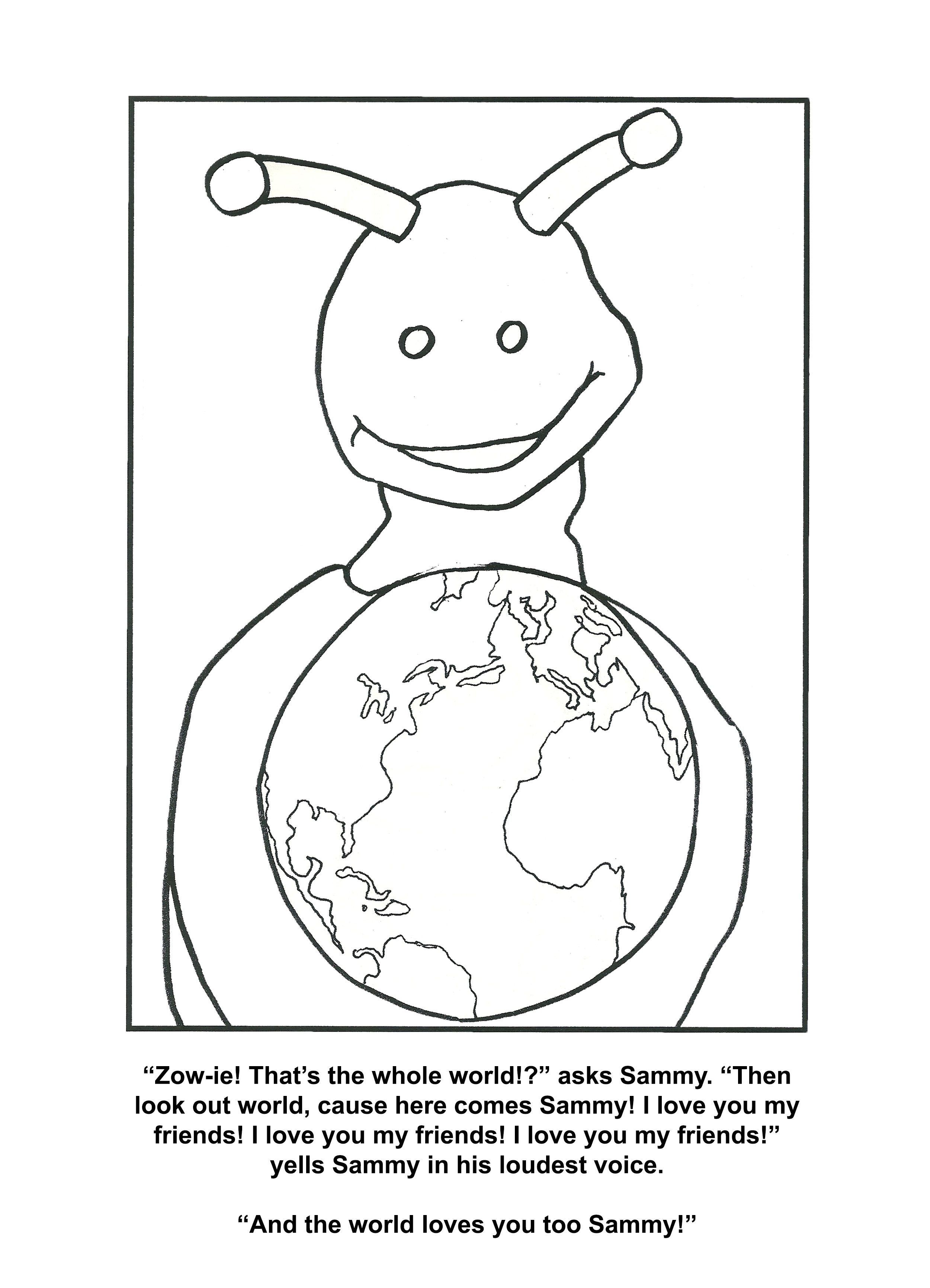 Singing coloring page activity â sammy snail