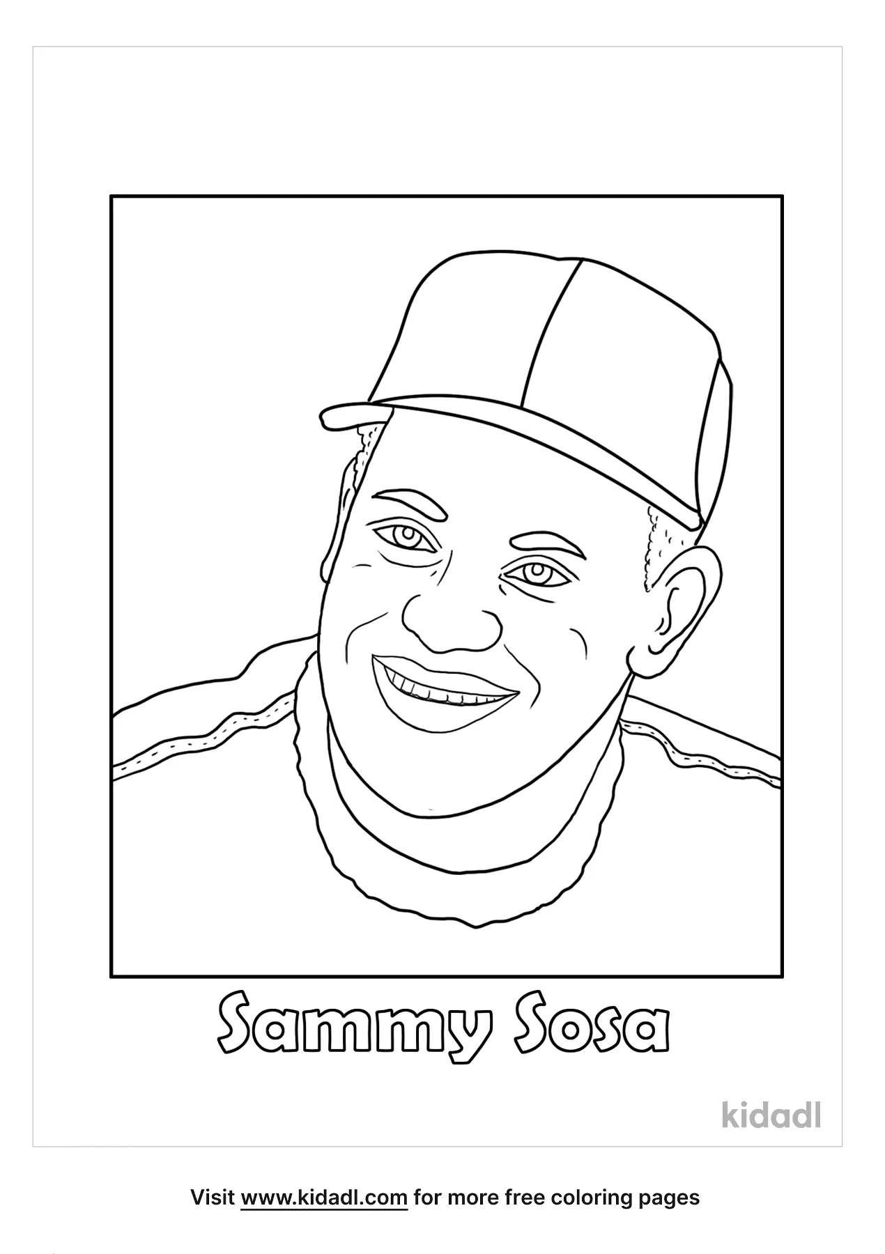 Free sammy sosa for kids coloring page coloring page printables