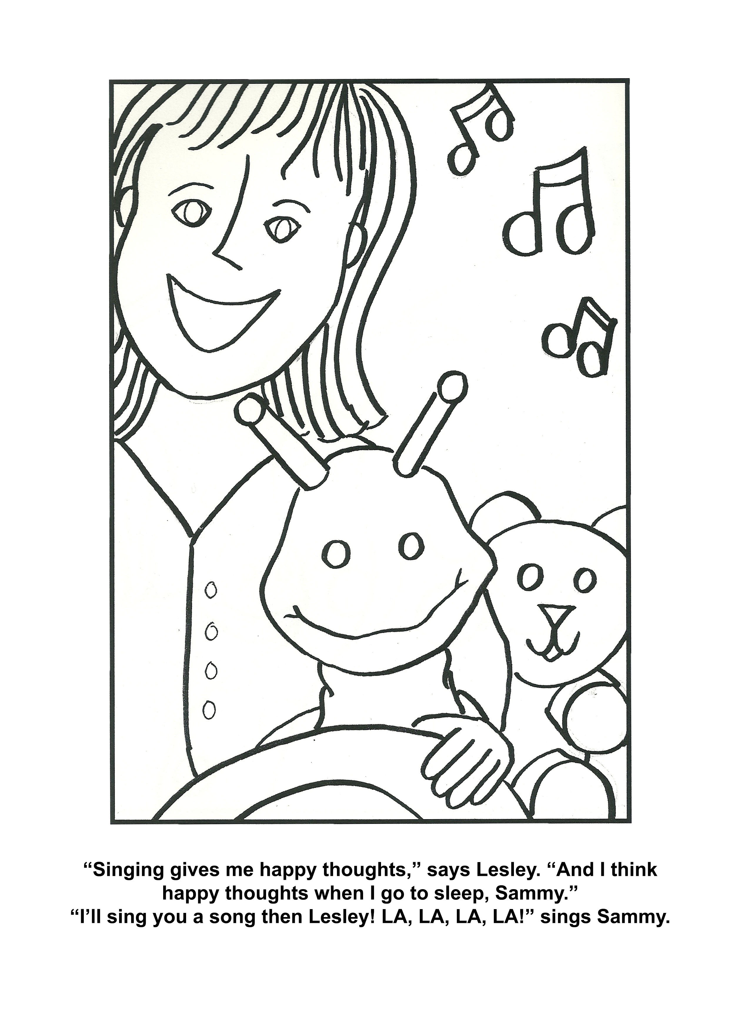 Singing coloring page activity â sammy snail