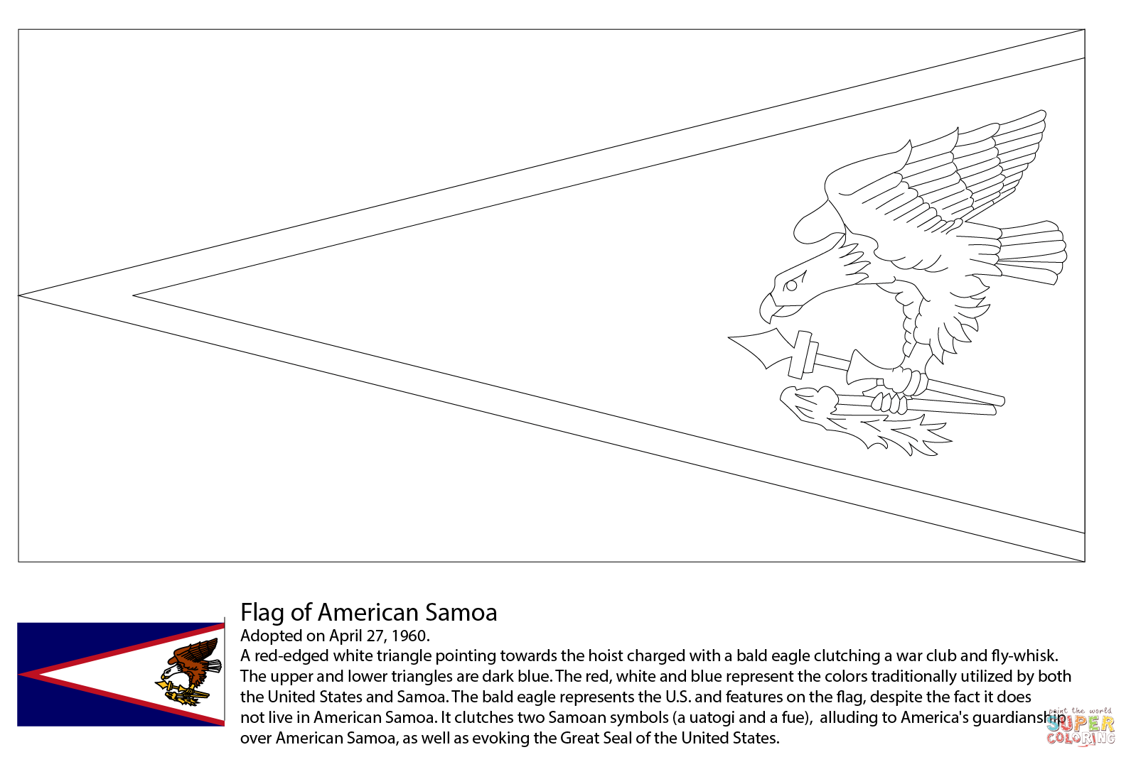 Flag of american samoa coloring page free printable coloring pages