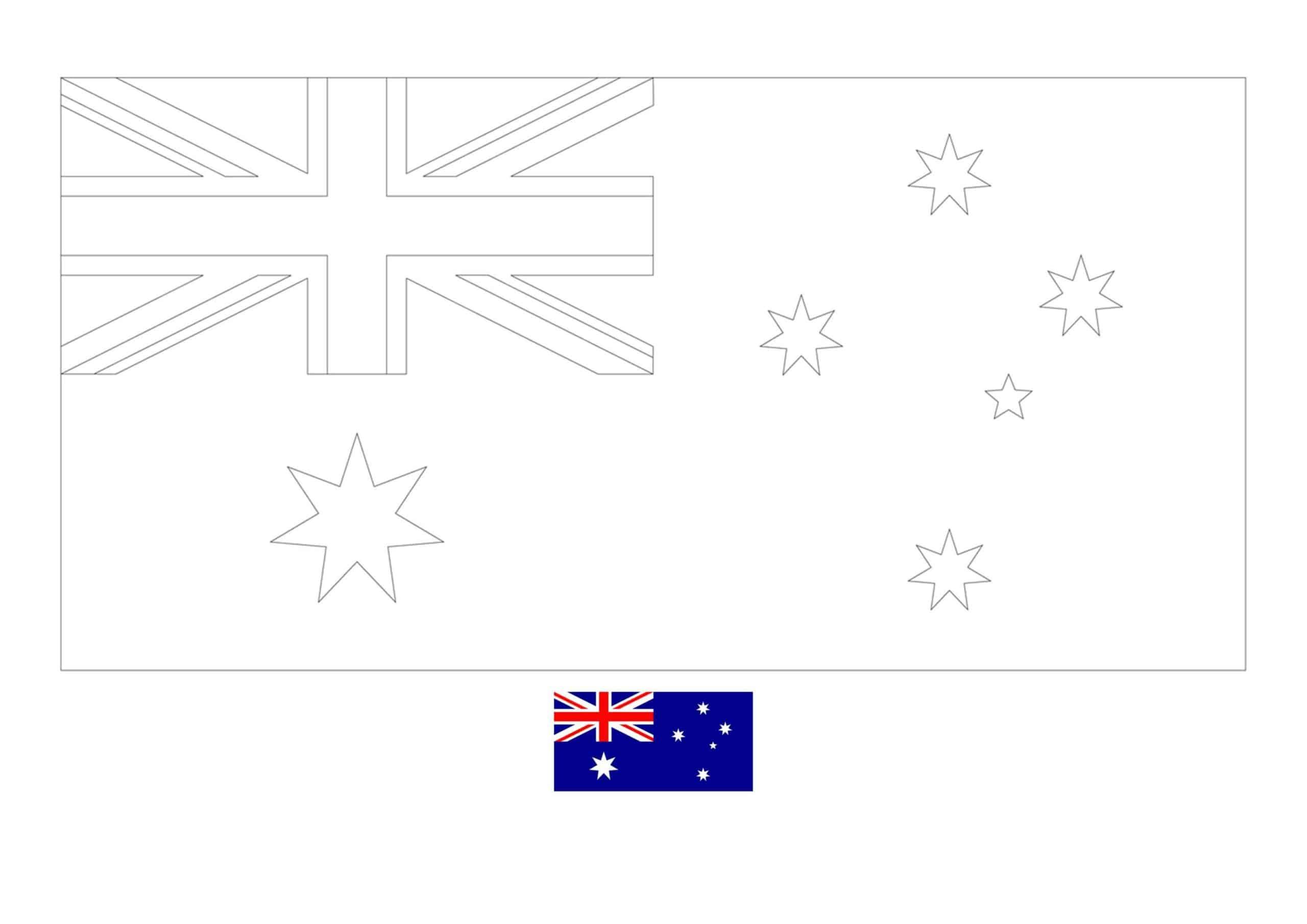 Flag of australia coloring page