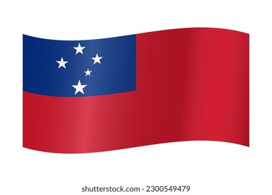 Samoa d waving flag emoji stock illustration