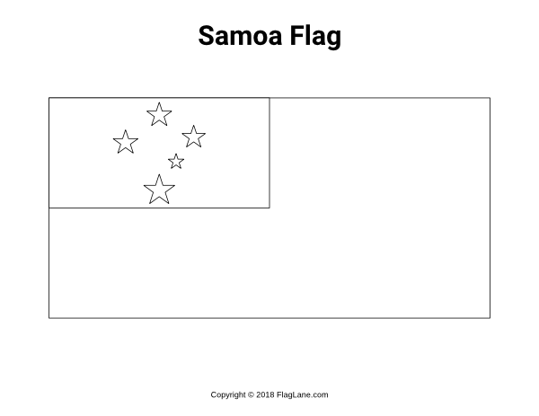 Free samoa flag coloring page