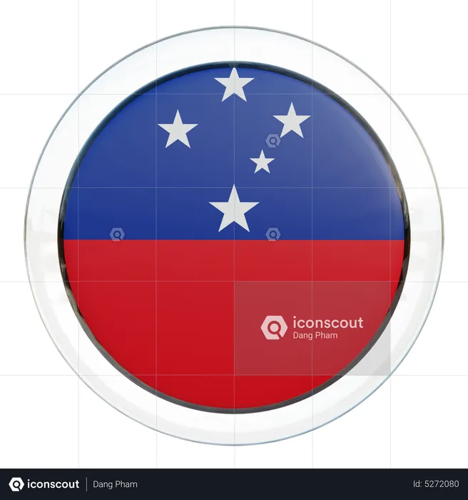 Samoa round flag flag d icon download in png obj or blend format