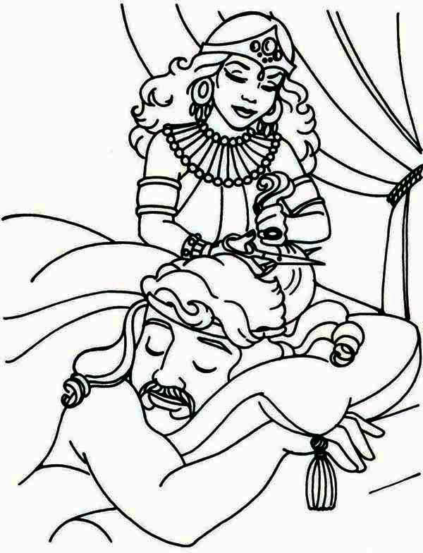 Delillah cuts samson hair coloring page color luna jesus coloring pages sunday school coloring pages coloring pages