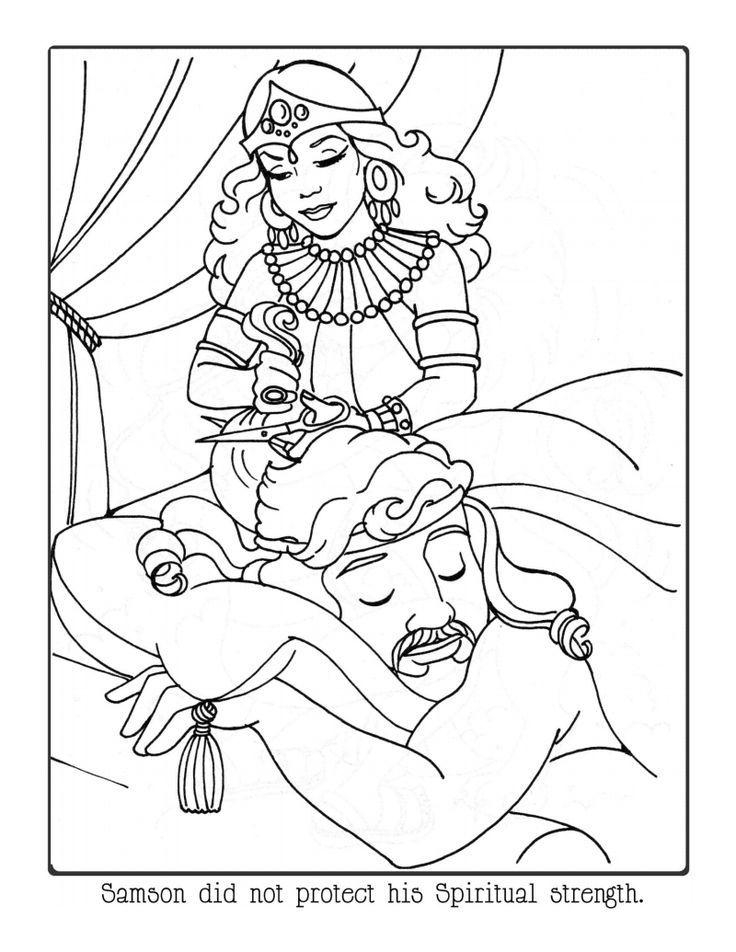 Samson and delilah coloring pages