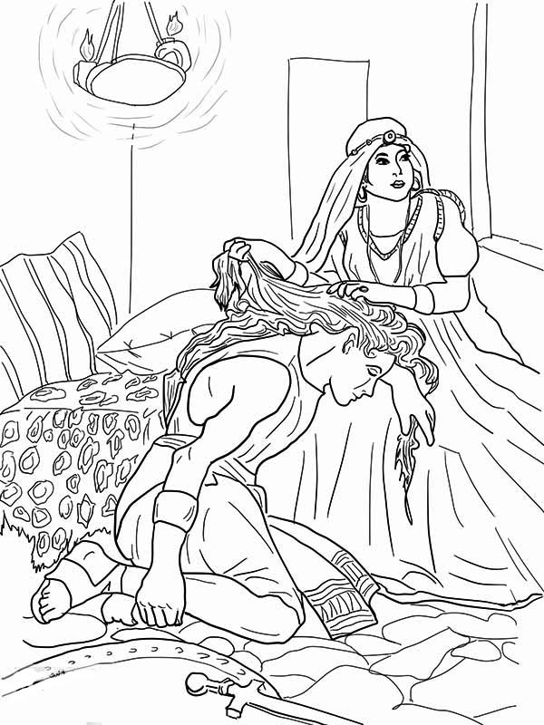 Samson and delilah coloring pages