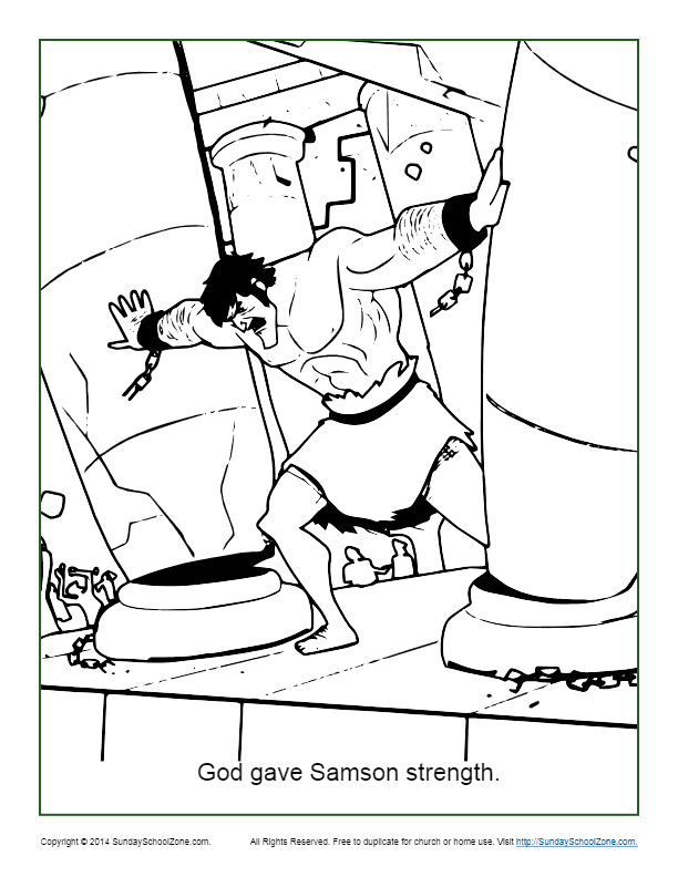 God gave samson strength coloring page