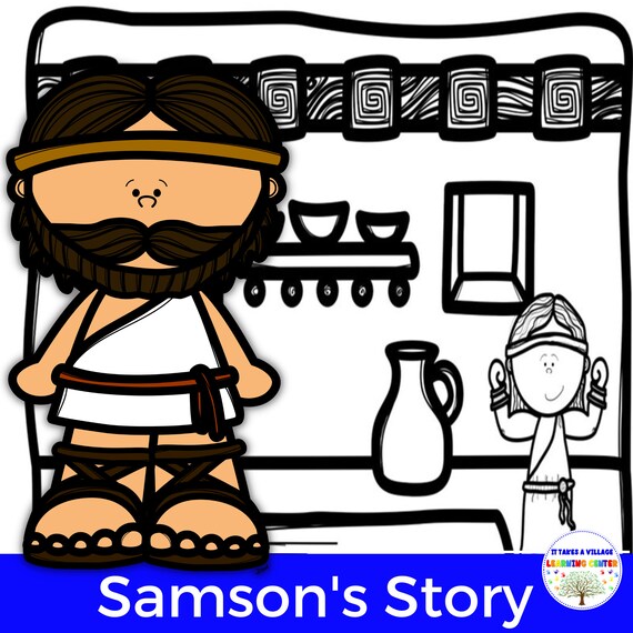 Samson and delilah coloring book for kids bible study and sunday school