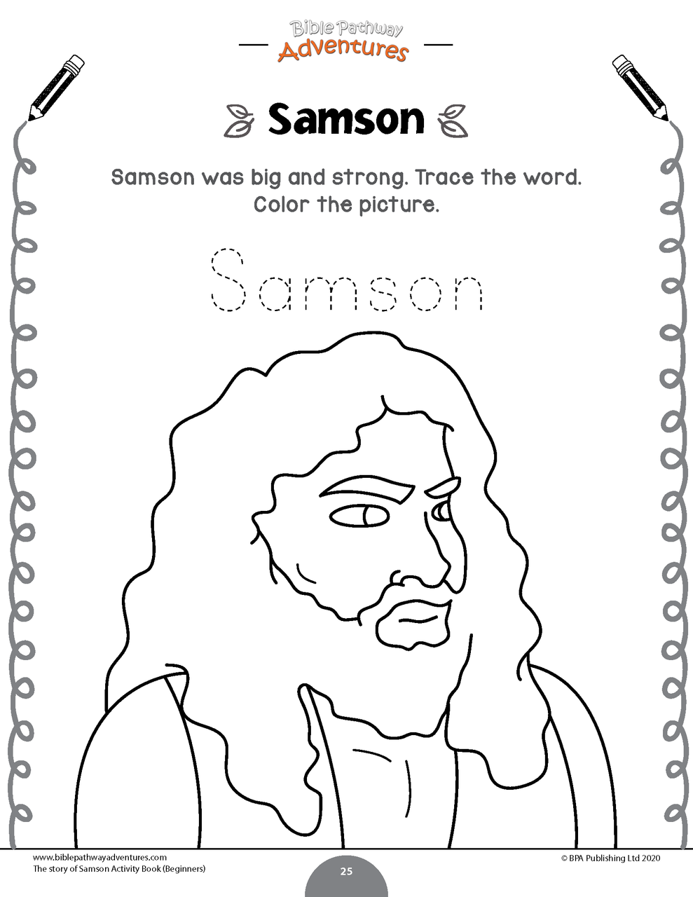 The story of samson activity book for beginners