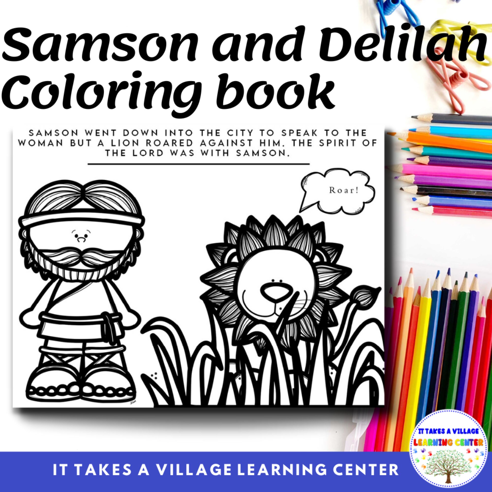 Samson and delilah coloring book for kids bible study and sunday school download now