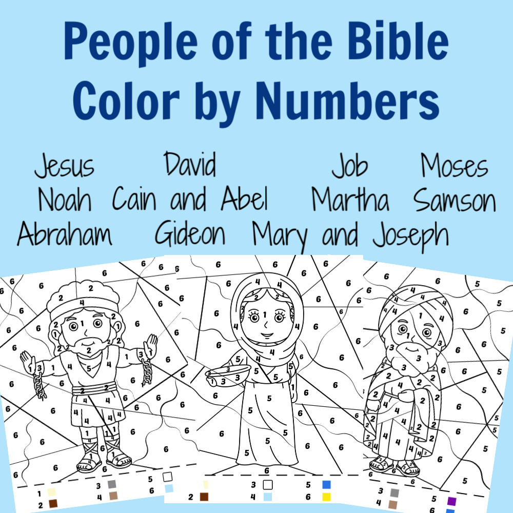 Noah color by number free printable