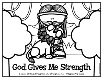 Samson bible coloring pages for kids â samson coloring pages with scripture