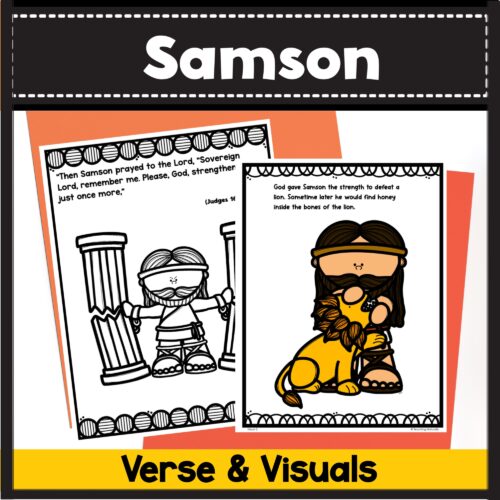 Samson bible lesson with visuals and activities for preschool kindergarten made by teachers