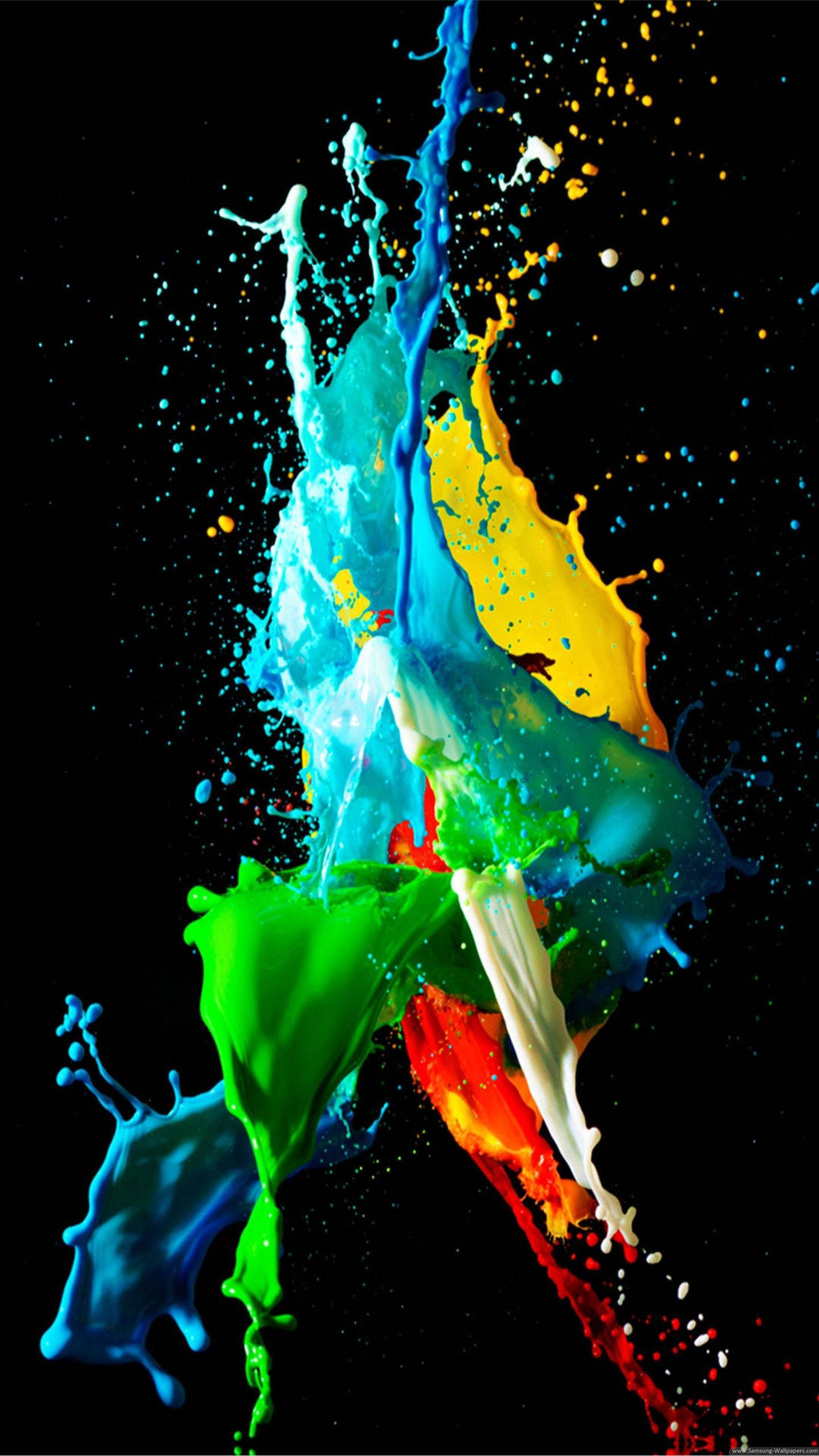 Download colorful paint splash samsung wallpaper