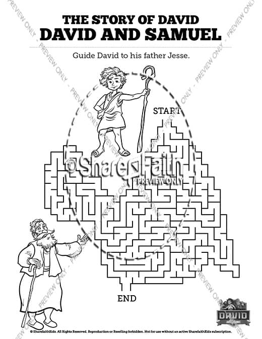 Samuel david and samuel sunday school coloring pages â