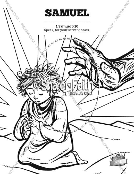 Samuel bible story sunday school coloring pages â