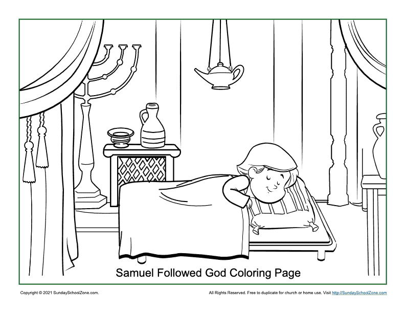 Samuel obeyed god coloring page on sunday school zone