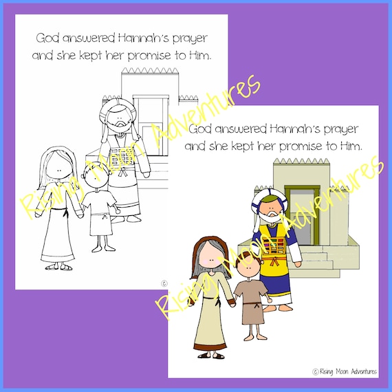 Hannah and samuel coloring page and colored display page download