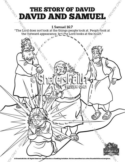 Samuel david and samuel sunday school coloring pages â