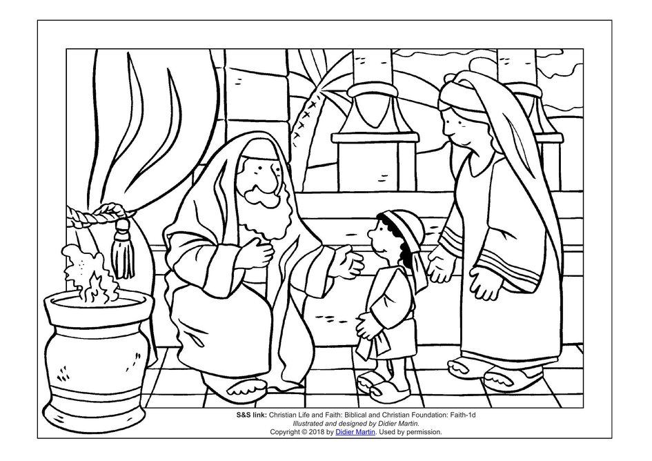 Coloring page young people in the bible the boy samuel my wonder studio