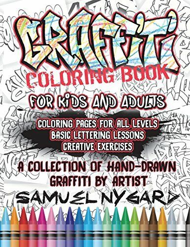 Graffiti coloring book for kids and adults coloring pages by nygard samuel