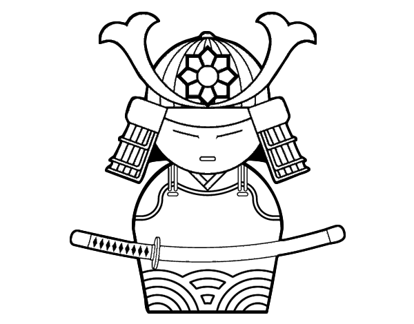 Chinese samurai coloring page