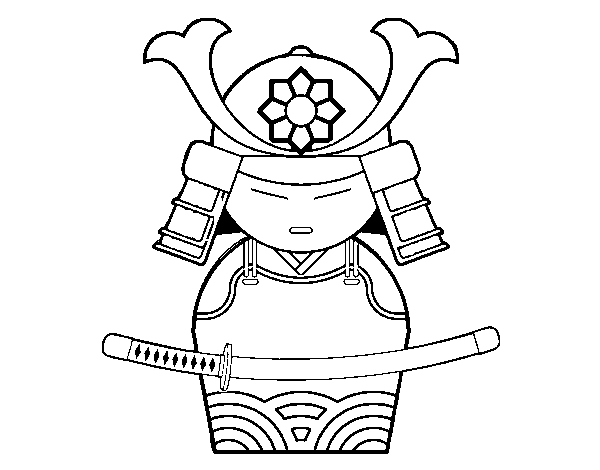 Chinese samurai coloring page