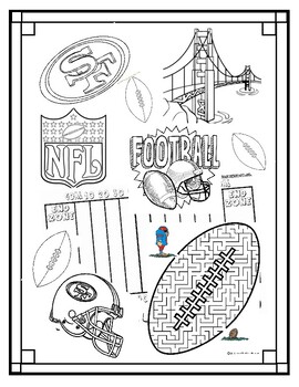 San francisco ers football coloring page could use in sub plan