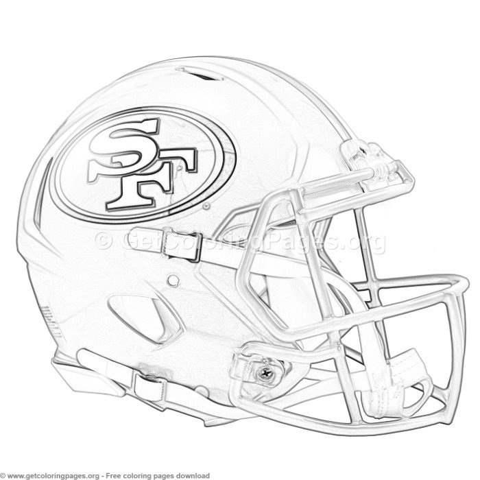 Grayscale san francisco ers football helmet coloringâ na